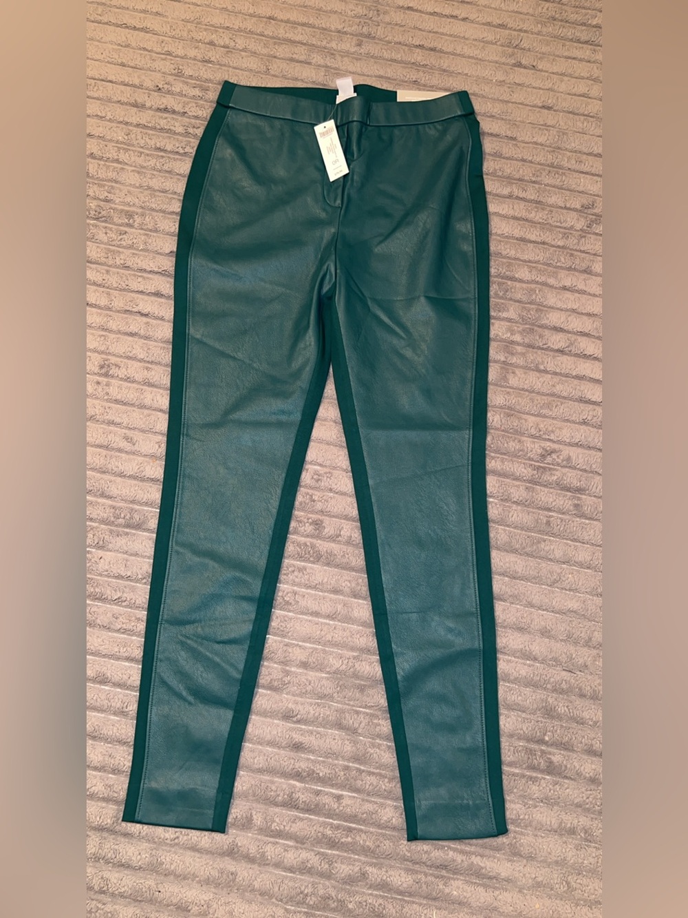 Chico's Deep Teal Faux Leather Skinny Jeans
